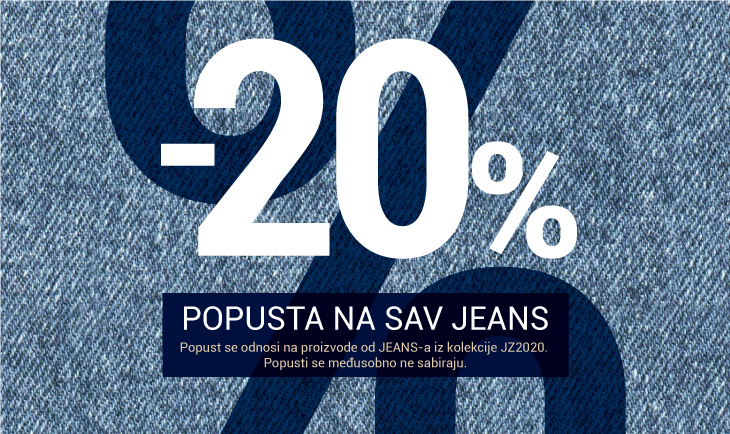 20% na sav jeans asortiman iz kolekcije jezen/zima 2020