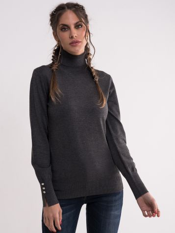 Džemper sa rolkom u tamno sivoj boji