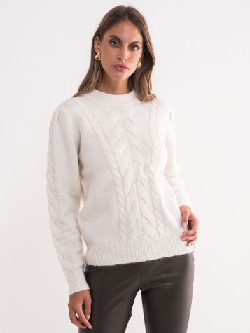Ženski beli džemper