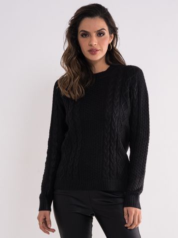 Ženski crni džemper