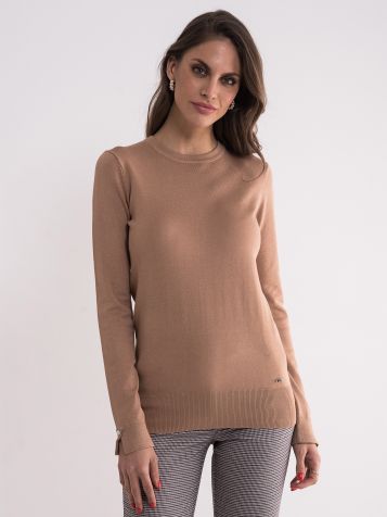 Ženski svijetlo braon džemper