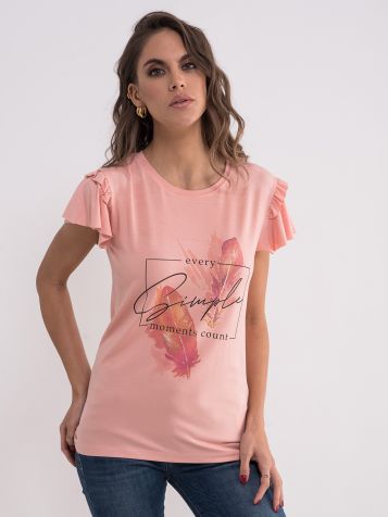Prljavo roza majica sa karnerima