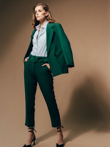 Ženske elegantne zelene pantalone
