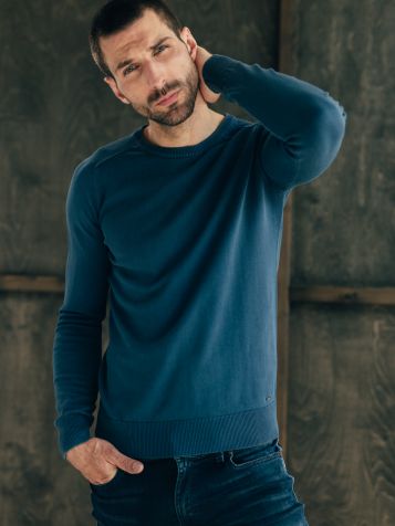 Muški džemper u plavo-sivoj boji