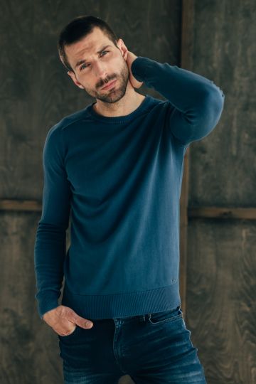 Muški džemper u plavo-sivoj boji