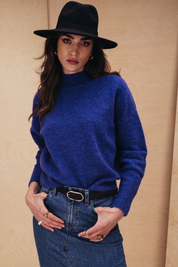 Džemper u melirano plavoj boji
