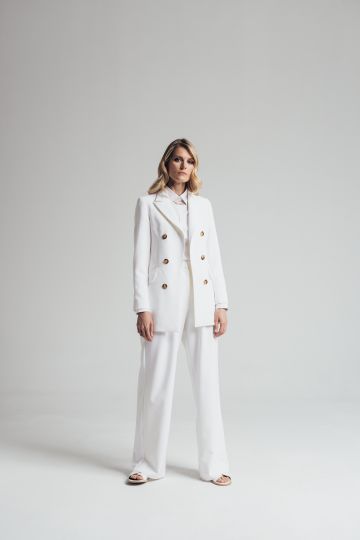 Ženski duži sako u bijeloj boji