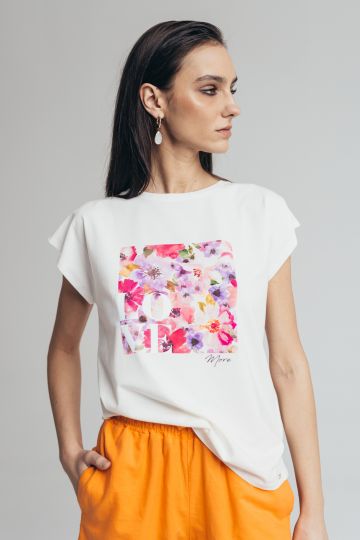Pamučna majica sa printom cvetića