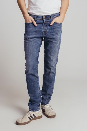 Plave skinny fit farmerice srednjeg struka -model 115