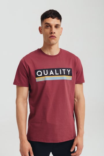 Pamučlna majica QUALITY u bordo boji