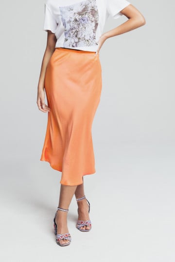 Midi suknja u narandžastoj boji