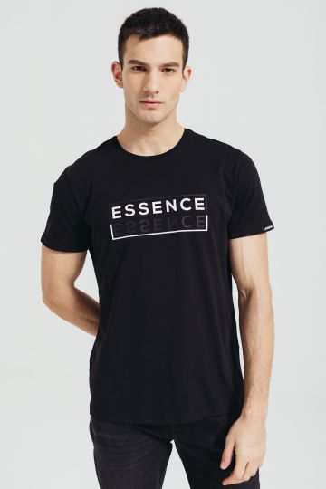 Crna pamučna majica sa ESSENCE ispisom