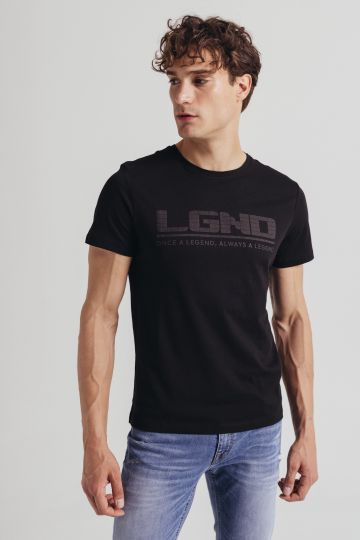 Pamučna crna majica sa LGND ispisom