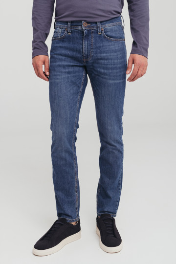 Muške slim fit farmerice sa ravnim nogavicama u plavoj boji -model 108