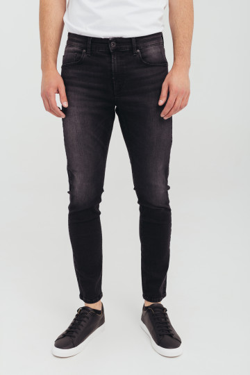 Crne skinny farmerice sa super uskim nogavicama i srednjim strukom -model 111