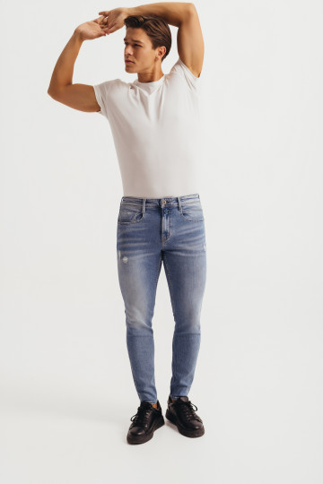 Muške skinny farmerke medium struk i tapered nogavice -model 130