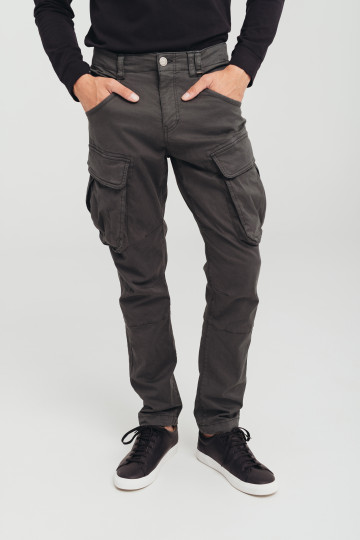 Muške cargo pantalone tamno sive boje