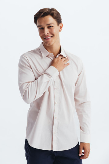 Bež muška slim fit košulja