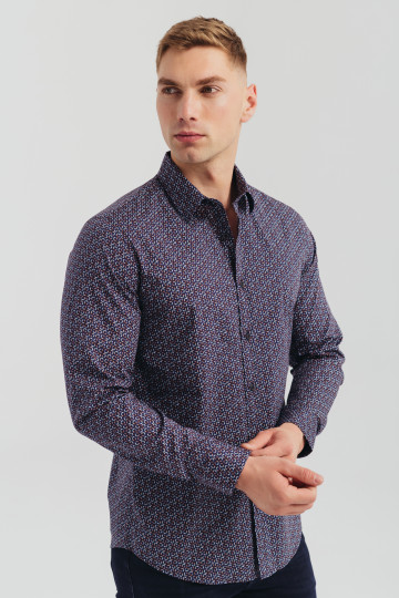Muška dezenirana slim fit košulja
