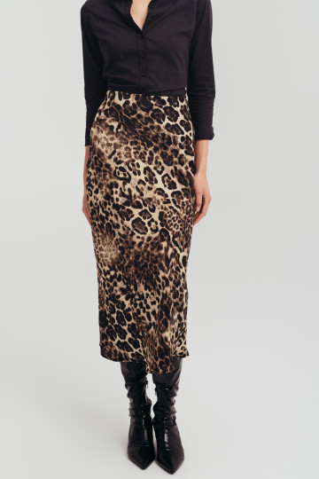Midi suknja leopard print