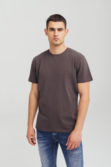 Muška siva pamučna majica sa natpisom - basic model