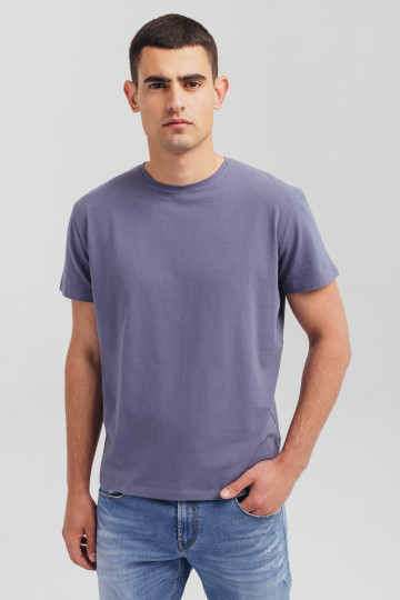 Muška plava pamučna majica sa natpisom - basic model