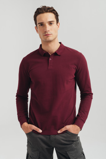 Muška bordo polo majica dugih rukava