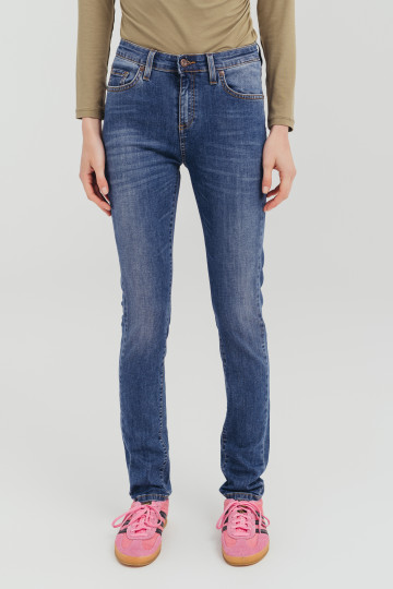 Ženske plave skinny farmerke sa visokim strukom-model 205