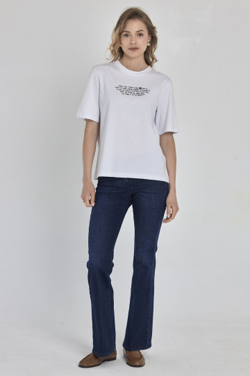 Farmerke slim kroja sa zvonastim nogavicama- tamni denim model 201