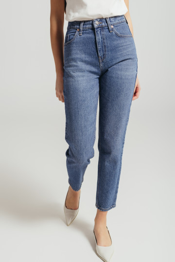 Mom fit farmerice sa suženim nogavicama i visokim strukom -model 213