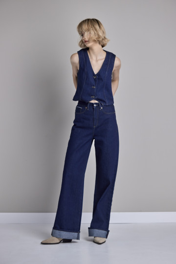 Ženske regular fit selvage wide leg farmerke - model 230