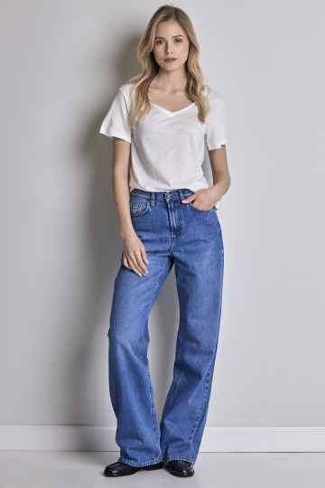 Ženske plave wide leg farmerke sa visokim strukom -model 245