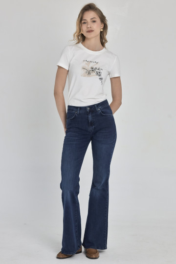 Ženske slim fit flare farmerice sa visokim strukom -model 246