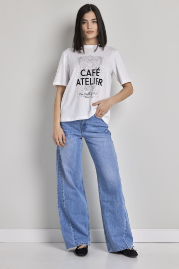 Wide leg farmerke sa srednjim strukom - model 258