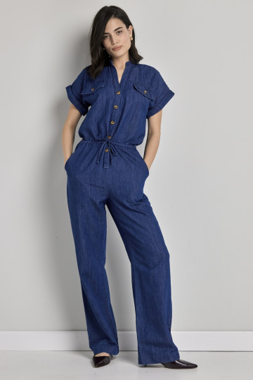 Jeans kombinezon od pamuka i lana