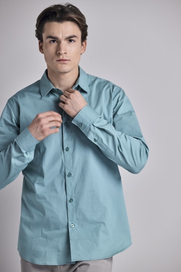 Muška svetlo zelena slim fit košulja