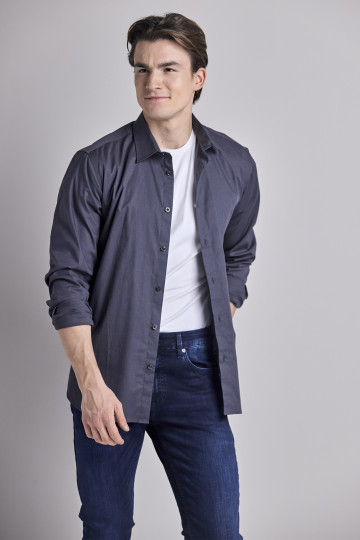 Muška siva slim fit košulja