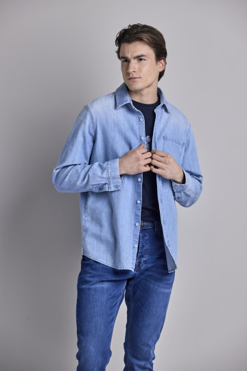 Muška jeans košulja regular kroja