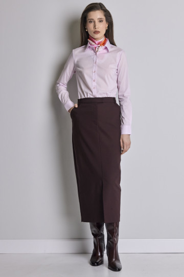 Roze ženska slim fit košulja -basic model