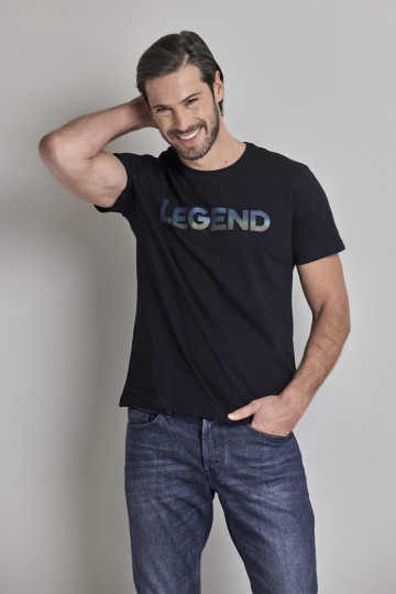 Muška crna pamučna majica sa LEGEND printom