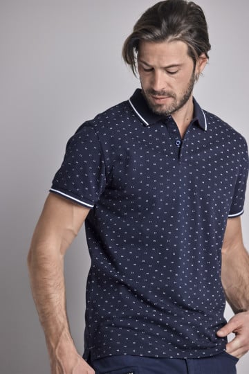 Muška polo majica sa sitnim printom