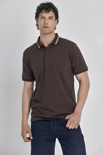 Muška slim fit polo majica sa kontrast detaljima