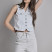 Ženski cropped denim prsluk