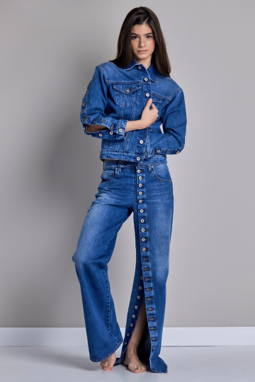 Ženske wide leg farmerke sa dugmićima - model 238