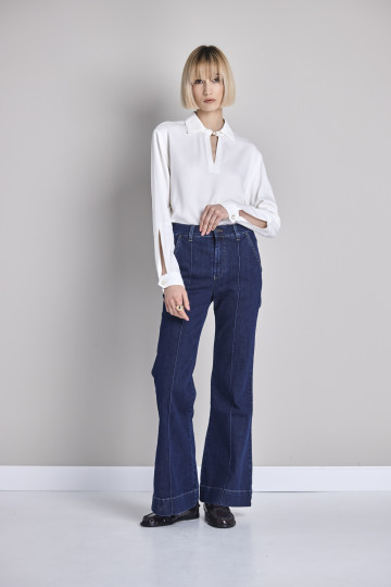 Ženske farmerke slim fit sa flare nogavicom i visokim strukom -model 240