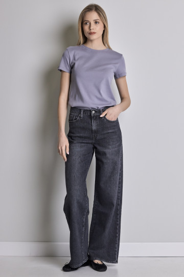 Ženske wide leg sive farmerke sa visokim strukom - model 241
