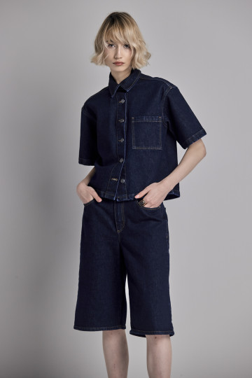 Ženska denim crop košulja