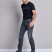 Muške sive regular fit farmerke ravnih nogavica - model 110