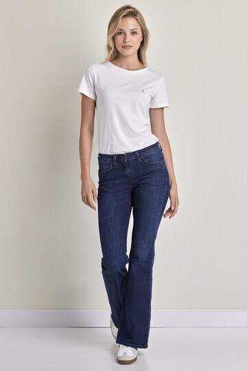 Farmerke slim kroja sa zvonastim nogavicama- tamni denim model 201