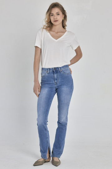 Ženske slim fit farmerke sa ravnim nogavicama i visokim strukom-model 225